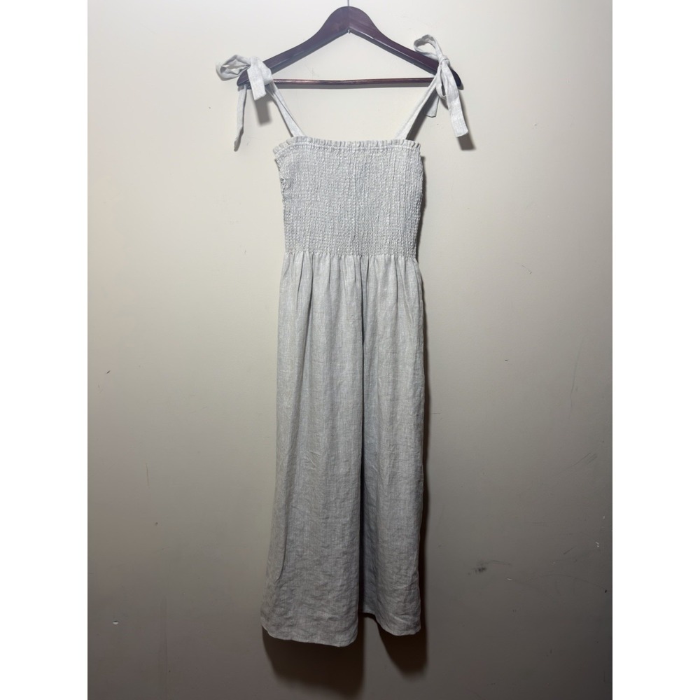 Aritzia Wilfred Womens 100% Organic Linen Dress Beige Size Small